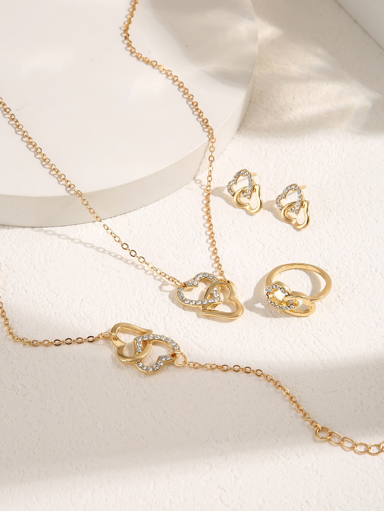 5pcs set Rhinestone Decor Jewelry Set